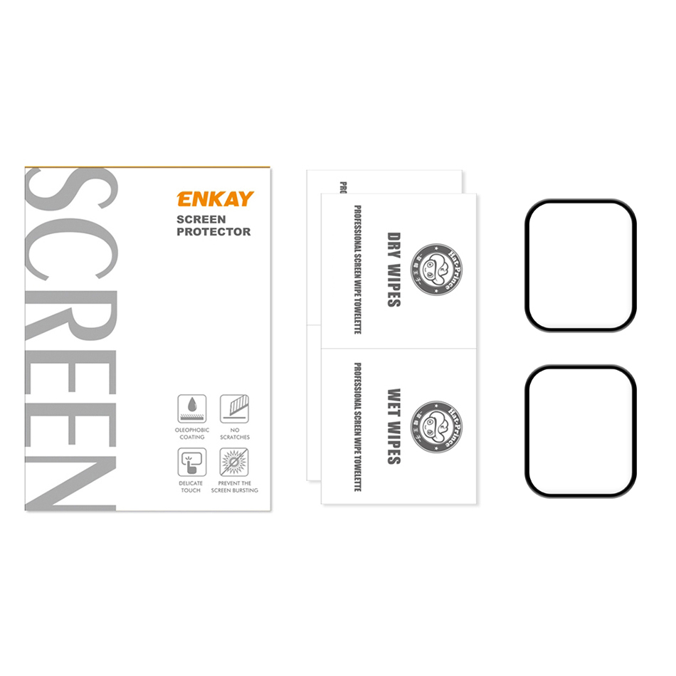 (2-Pack) Full Coverage Screen Protector for Apple Watch 45mm Series 9 / 8 / 7