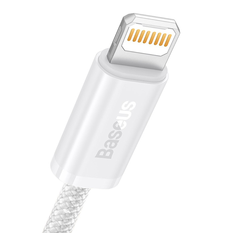 Baseus Dynamic (2.4A) Long Nylon USB Lightning Charging Cable (2m) for iPhone / iPad - White