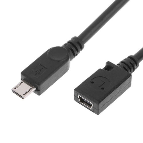 Short Micro-USB (Male) to Mini-USB (Female) Adapter Cable (22cm)