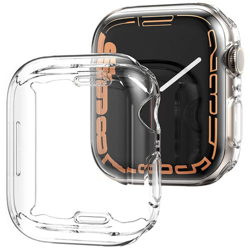 (2-Pack) Flexi Gel Case (Full Body) for Apple Watch 45mm Series 7 - Clear