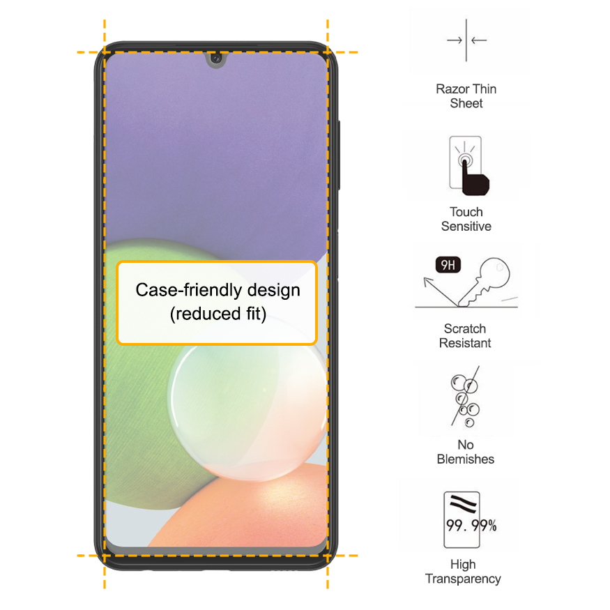9H Tempered Glass Screen Protector for Samsung Galaxy A22 4G