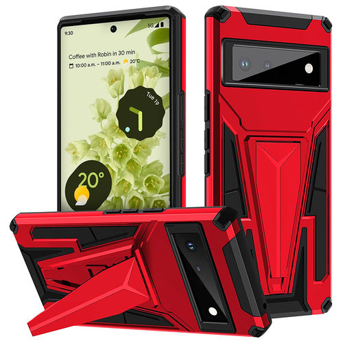 Slim Shield Tough Shockproof Case & Stand for Google Pixel 6 - Red