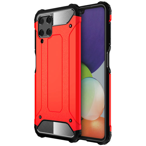 Military Defender Tough Shockproof Case for Samsung Galaxy A22 4G - Red