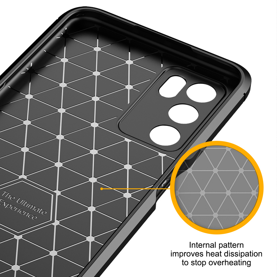 Flexi Slim Carbon Fibre Case for Oppo A16s / A54s - Black (Pattern)