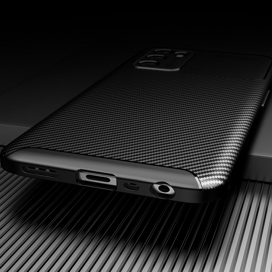 Flexi Slim Carbon Fibre Case for Oppo A16s / A54s - Black (Pattern)
