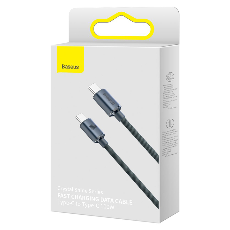Baseus Crystal Shine (100W) USB Type-C (PD) Charging Cable (1.2m) for Phone / Tablet / Laptop
