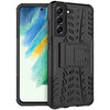 Dual Layer Rugged Tough Case & Stand for Samsung Galaxy S21 FE - Black