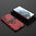 Slim Armour Shockproof Case / Finger Ring Holder for Samsung Galaxy S21 FE - Red