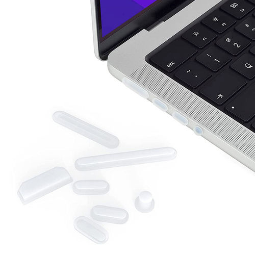 Anti Dust Silicone Plug Cover for Apple MacBook Air (15-inch) / Pro (14/16-inch) 2023-2021 - Clear