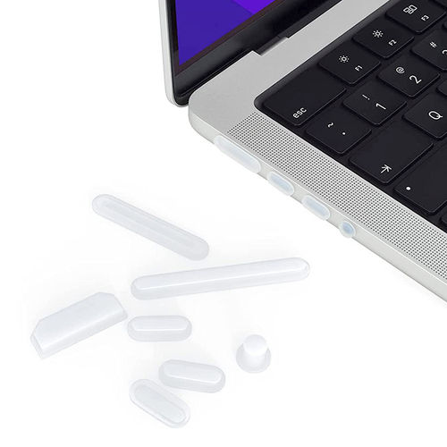 Anti Dust Silicone Plug Cover for Apple MacBook Air (15-inch) / Pro (14/16-inch) 2025-2021 - Clear