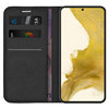 Leather Wallet Case & Card Holder Pouch for Samsung Galaxy S22+ (Black)