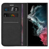 Leather Wallet Case & Card Holder Pouch for Samsung Galaxy S22 Ultra - Black