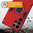 Slim Armour Shockproof Case / Finger Ring Holder for Samsung Galaxy S22 Ultra - Red