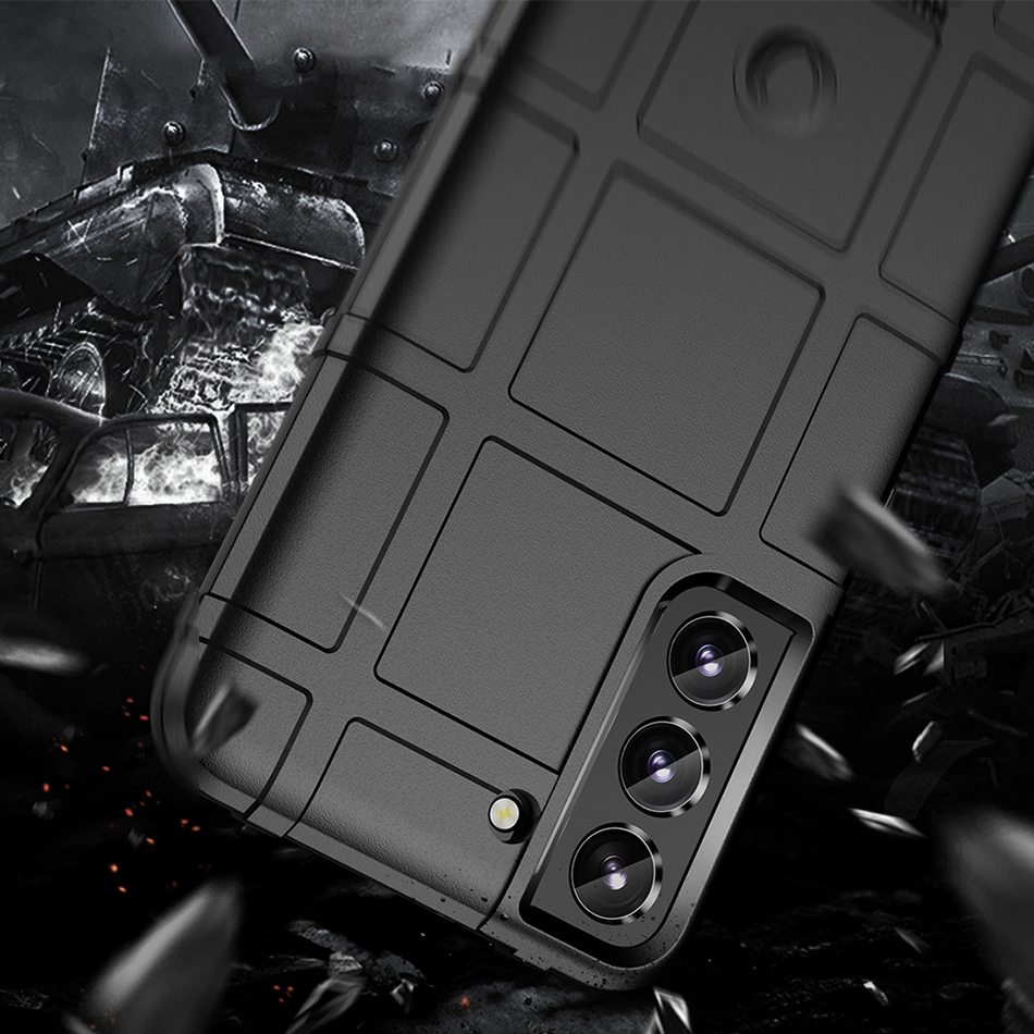 Anti-Shock Grid Texture Shockproof Case for Samsung Galaxy S22 - Black