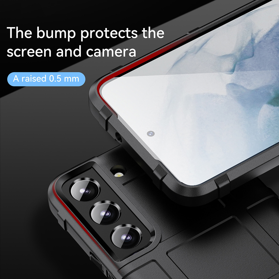 Anti-Shock Grid Texture Shockproof Case for Samsung Galaxy S22 - Black