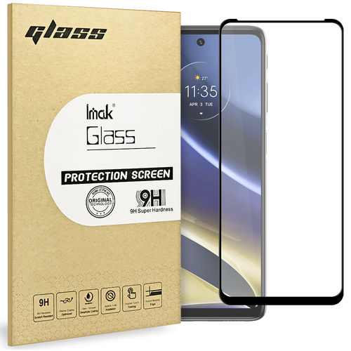 Imak Full Coverage Tempered Glass Screen Protector for Motorola Moto G51 5G - Black