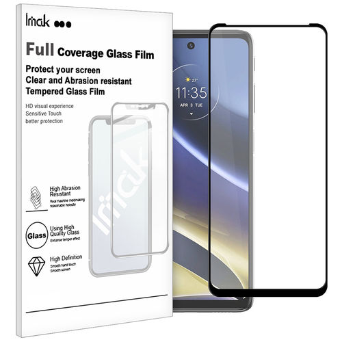 Imak Full Coverage Tempered Glass Screen Protector for Motorola Moto G51 5G - Black