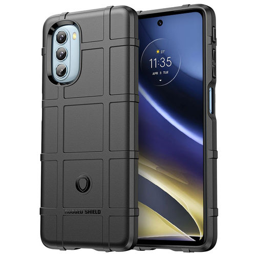 Anti-Shock Grid Texture Tough Case for Motorola Moto G51 5G - Black