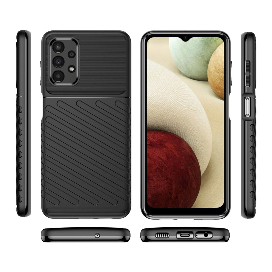 Flexi Thunder Tough Shockproof Case for Samsung Galaxy A13 4G / 5G / A04s - Black (Texture)