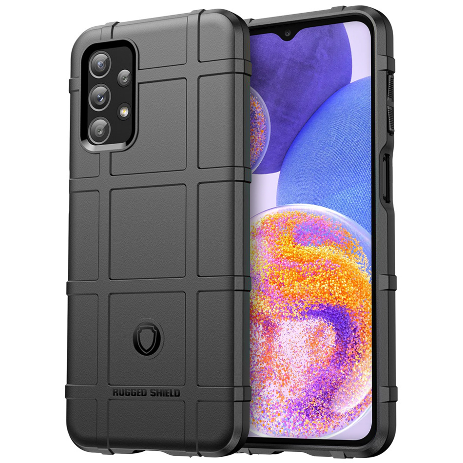 Anti-Shock Grid Texture Shockproof Case for Samsung Galaxy A23 - Black