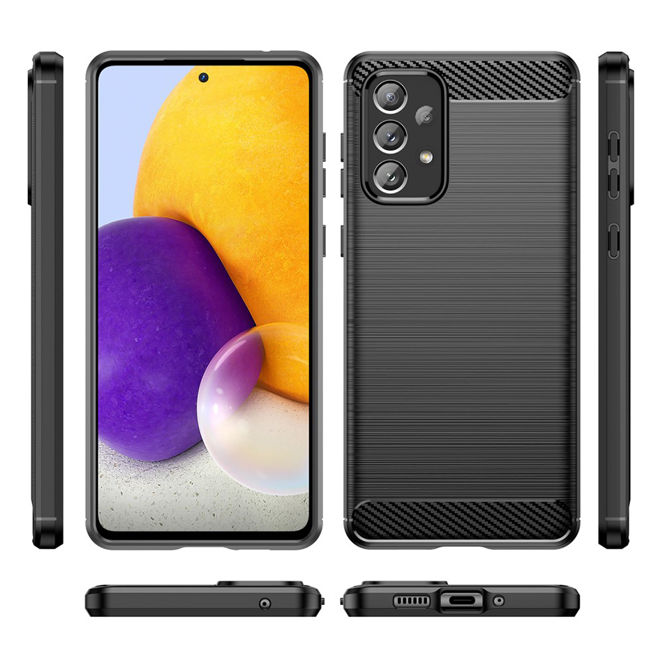 Flexi Slim Carbon Fibre Case for Samsung Galaxy A73 - Brushed Black