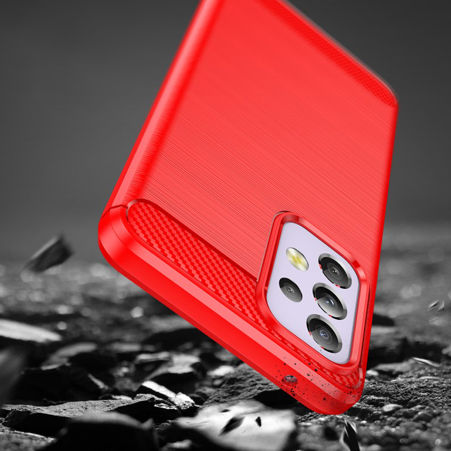 Flexi Slim Carbon Fibre Case for Samsung Galaxy A33 5G - Brushed Red