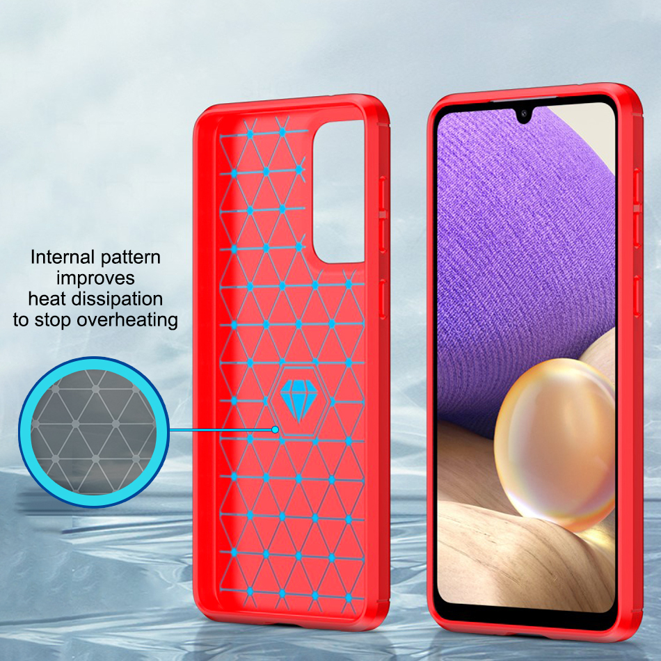 Flexi Slim Carbon Fibre Case for Samsung Galaxy A33 5G - Brushed Red