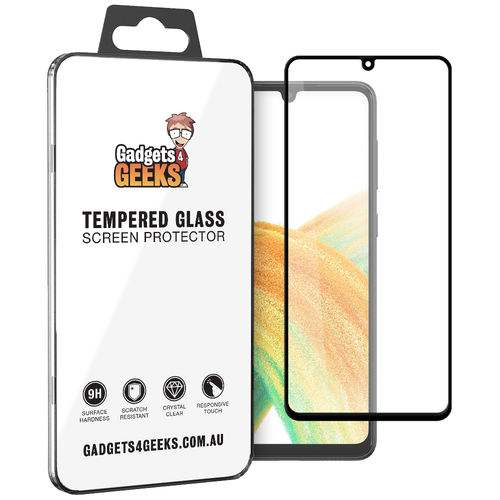 Full Coverage Tempered Glass Screen Protector for Samsung Galaxy A33 5G - Black