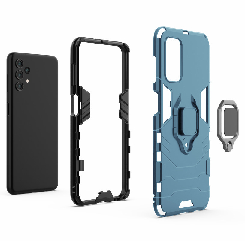 Slim Armour Shockproof Case / Finger Ring Holder for Samsung Galaxy A13 4G / 5G / A04s - Blue