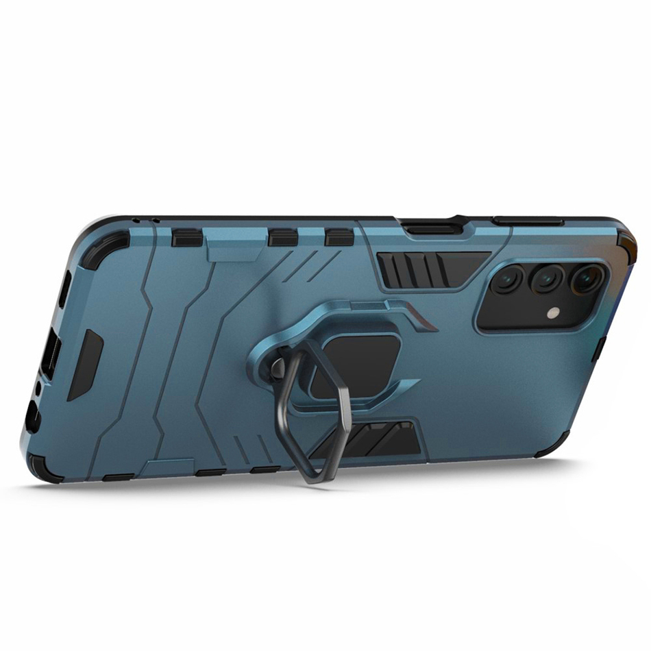 Slim Armour Shockproof Case / Finger Ring Holder for Samsung Galaxy A13 4G / 5G / A04s - Blue