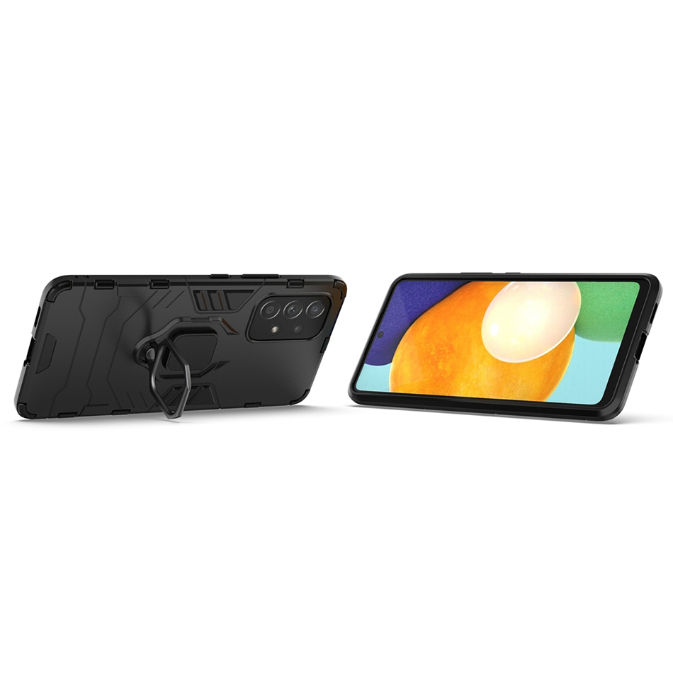 Slim Armour Shockproof Case / Finger Ring Holder for Samsung Galaxy A53 - Black