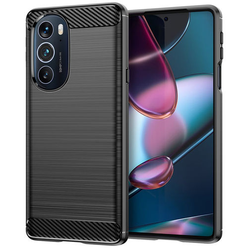 Flexi Slim Carbon Fibre Case for Motorola Edge 30 Pro - Brushed Black