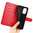 Leather Wallet Case & Card Holder Pouch for Motorola Moto G22 - Red