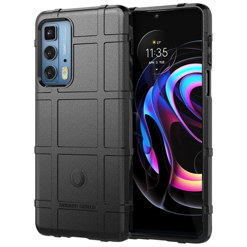 Anti-Shock Grid Texture Tough Case for Motorola Edge 20 Pro - Black