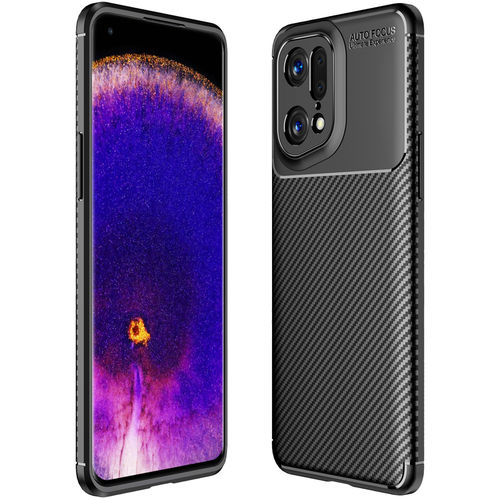 Flexi Slim Carbon Fibre Case for Oppo Find X5 Pro - Black (Pattern)