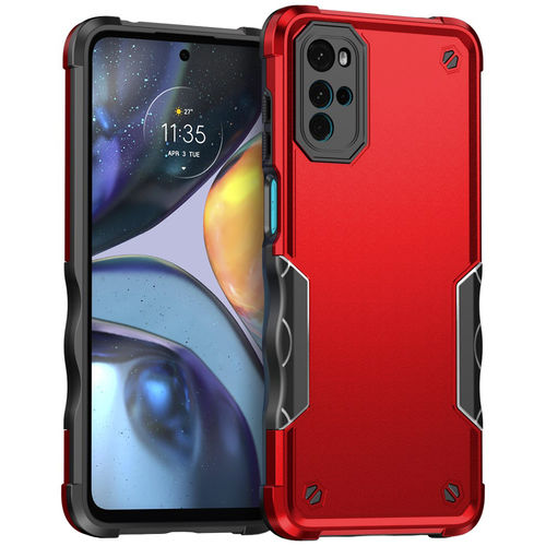 Heavy Duty Drop Defender Shockproof Case for Motorola Moto G22 (Red)