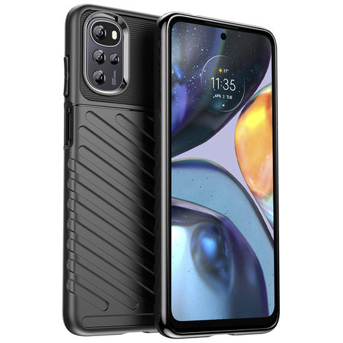 Flexi Thunder Tough Shockproof Case for Motorola Moto G22 - Black (Texture)