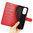 Leather Wallet Case & Card Holder Pouch for Motorola Edge 30 - Red