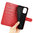 Leather Wallet Case & Card Holder Pouch for Motorola Moto E32 4G - Red