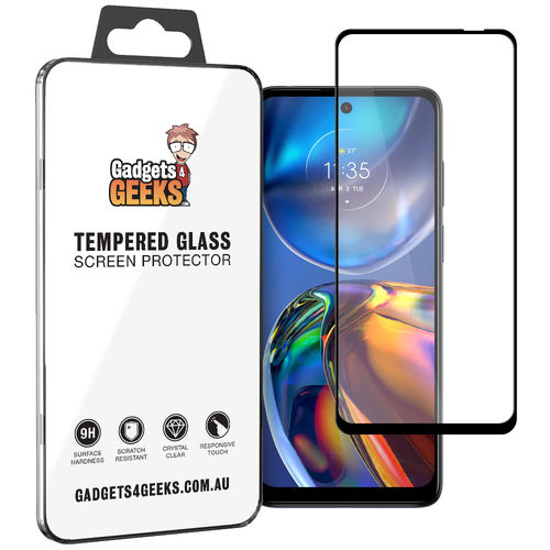 Full Coverage Tempered Glass Screen Protector for Motorola Moto E32 - Black