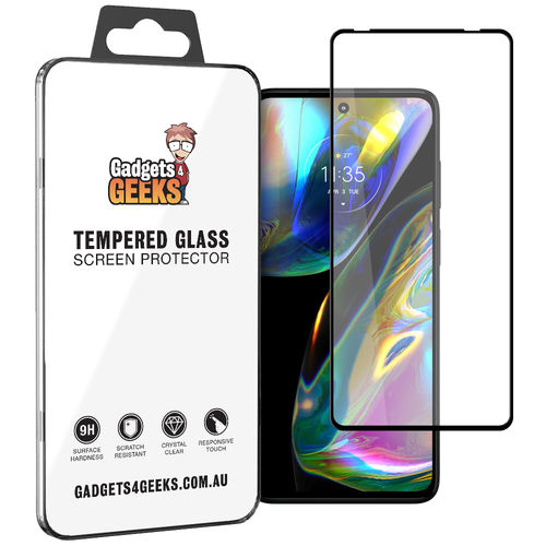 Full Coverage Tempered Glass Screen Protector for Motorola Moto G82 - Black