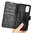 Leather Wallet Case & Card Holder Pouch for Motorola Moto G82 - Black