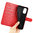 Leather Wallet Case & Card Holder Pouch for Motorola Moto G82 - Red