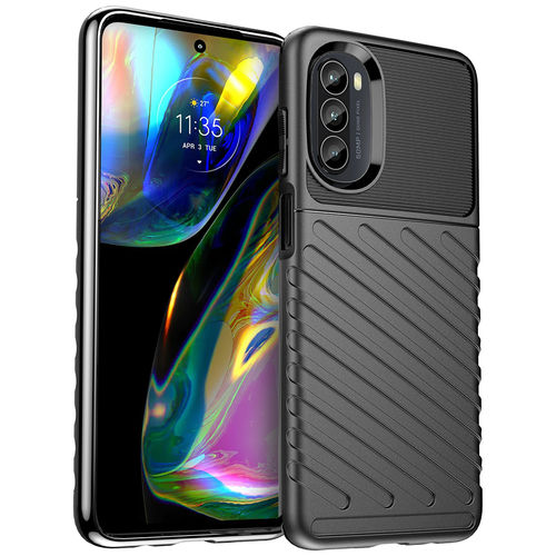 Flexi Thunder Tough Shockproof Case for Motorola Moto G82 - Black (Texture)