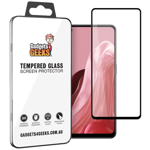 Full Coverage Tempered Glass Screen Protector for Oppo Reno8 Lite - Black