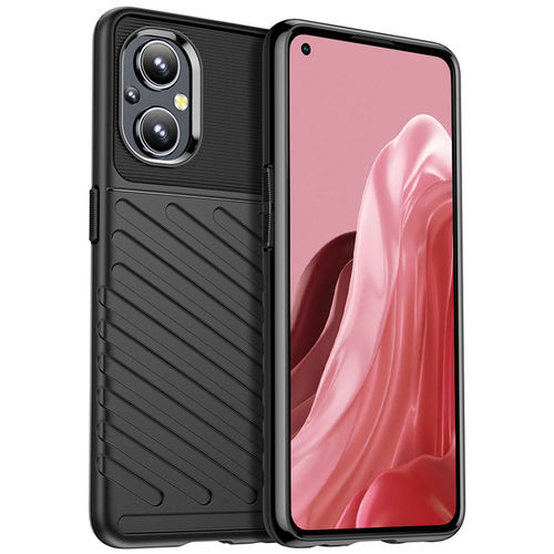 Flexi Thunder Tough Shockproof Case for Oppo Reno8 Lite - Black (Texture)