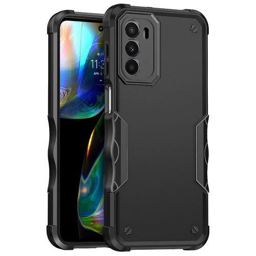 Heavy Duty Drop Defender Shockproof Case for Motorola Moto G82 (Black)