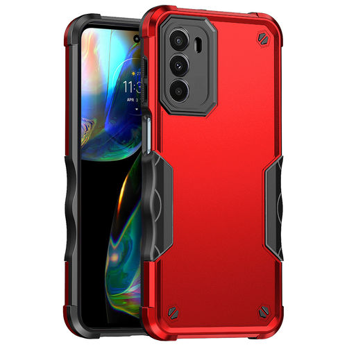 Heavy Duty Drop Defender Shockproof Case for Motorola Moto G82 (Red)