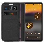 Leather Wallet Case & Card Holder Pouch for Google Pixel 6a - Black