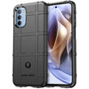 Anti-Shock Grid Texture Tough Case for Motorola Moto G31 - Black